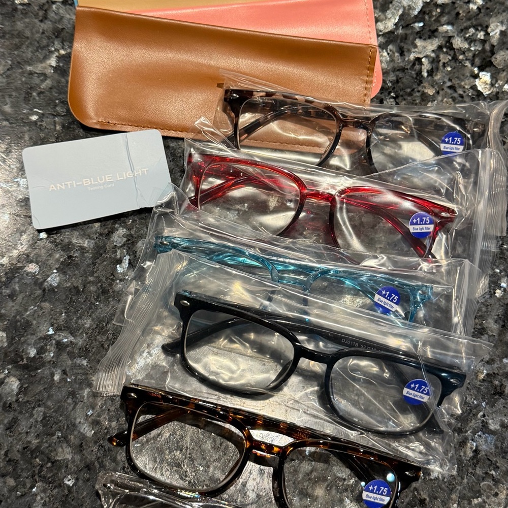 Set of 6 Anti-Blue Light Glasses in Multiple Colors +1.75